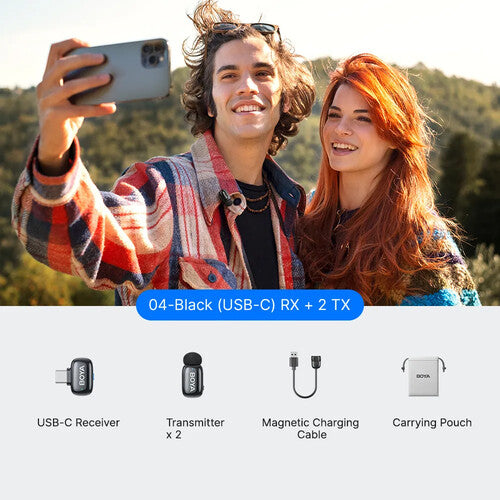 BOYA mini 2-04 2-Person AI Noise Cancellation Wireless Microphone System For Android Type C Devices With 3 Year Warranty