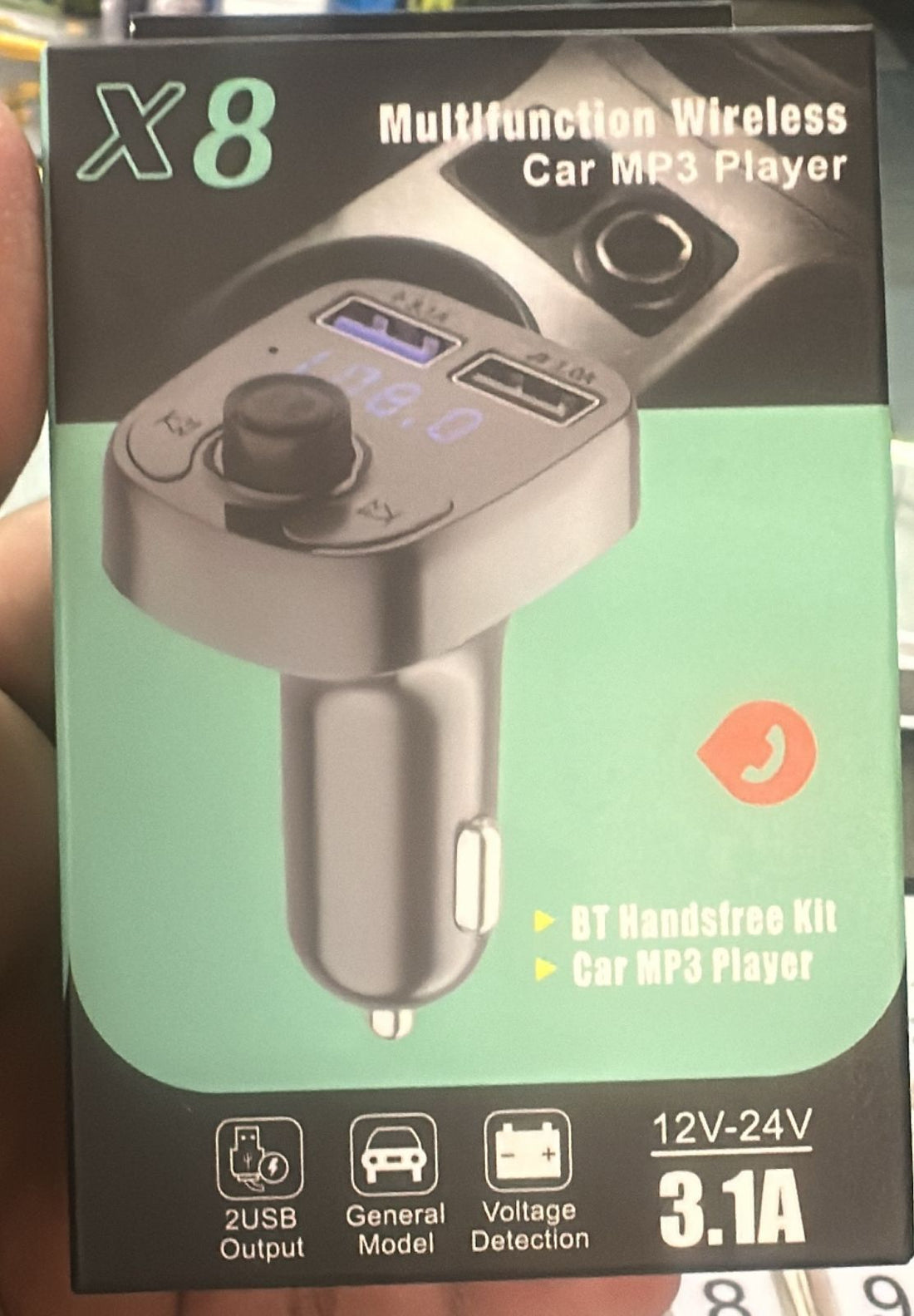 X8 - Multifunctional Car Mp3 Player | Car Wireless FM Transmitter | Car Mp3 Modulator - 3.1A | Car Accessories ( Random Color )