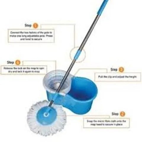 360° Rotating Head Mops with Bucket Mob Deep-cleaning magic mop-microfiber mop | Best for home and office cleaning