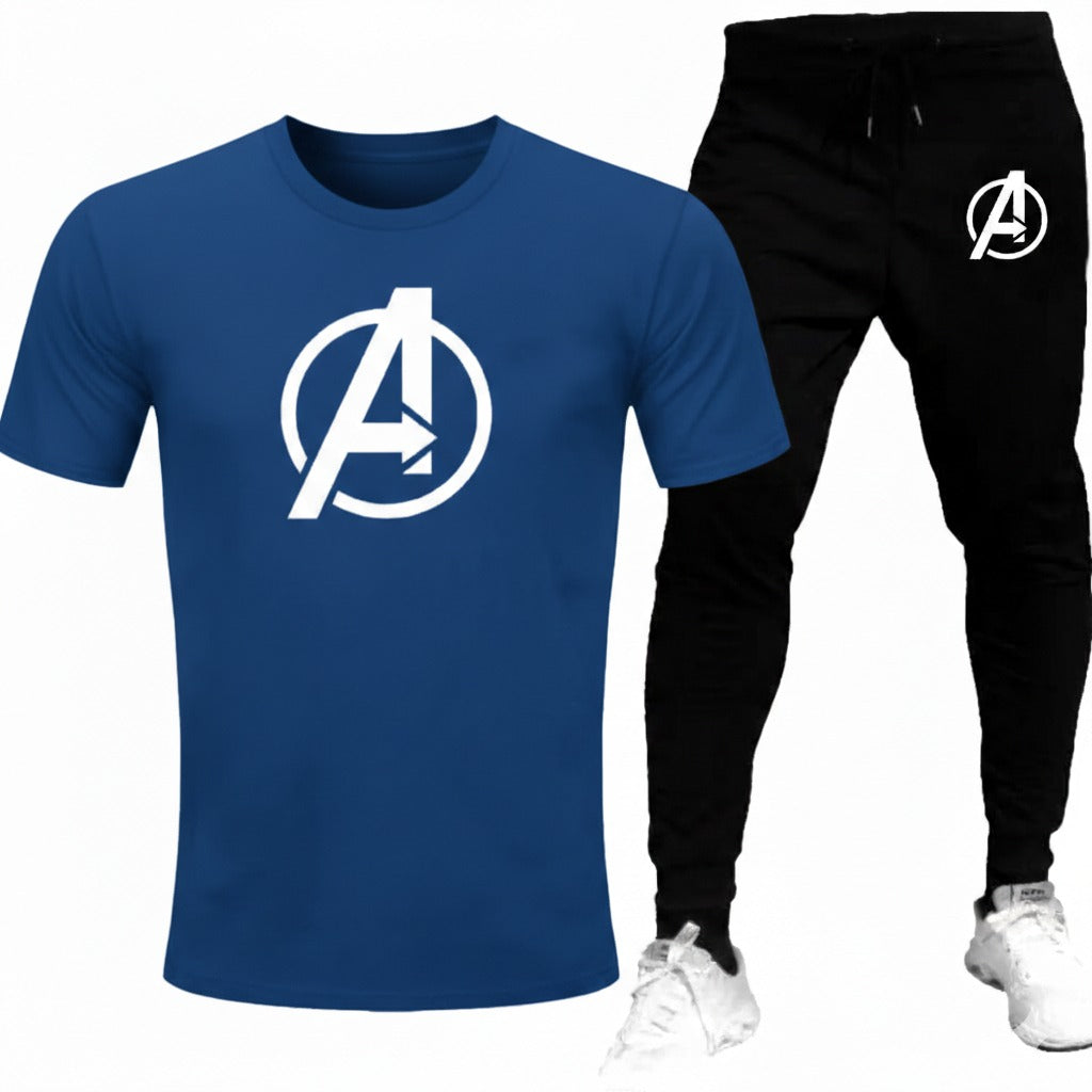Round neck, half-sleeve casual T-shirt with matching trouser. Trendy, comfortable aur gym, jogging