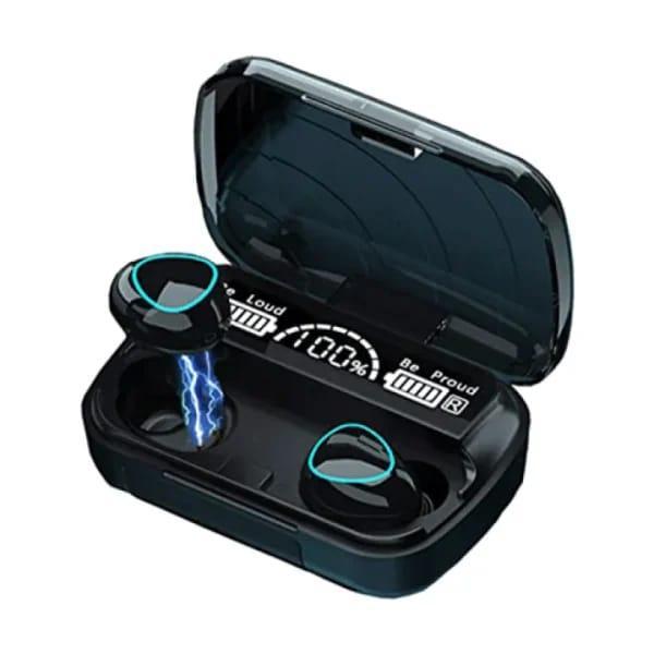 M10 Digital Display Earbuds Black with Charging Case
