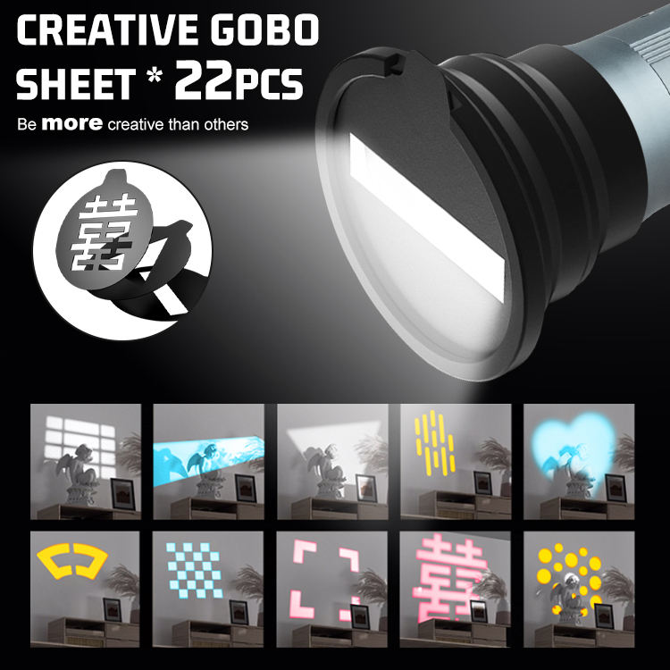 ICON SL10 Aluminum Alloy Spot Light 10W RGB Photography Flashlight with 4 Colors Gobo Filters 10W Portable LED Video Fill Light