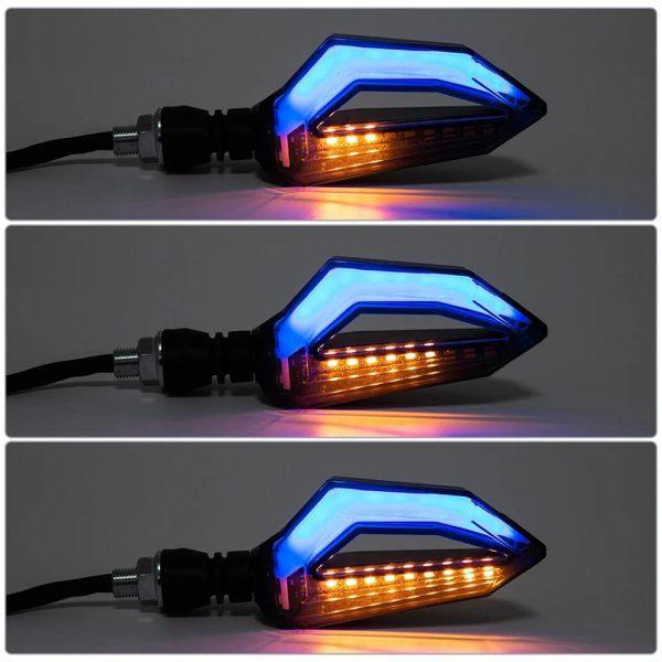 Premium LED Bike Indicators Black Blue Yellow Red White 4 PCs