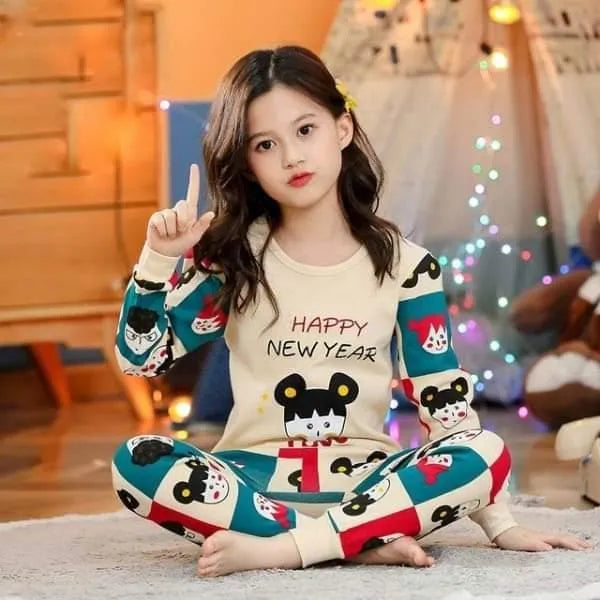Girls Night Suit Cotton Printed Multicolor 1-10Yrs