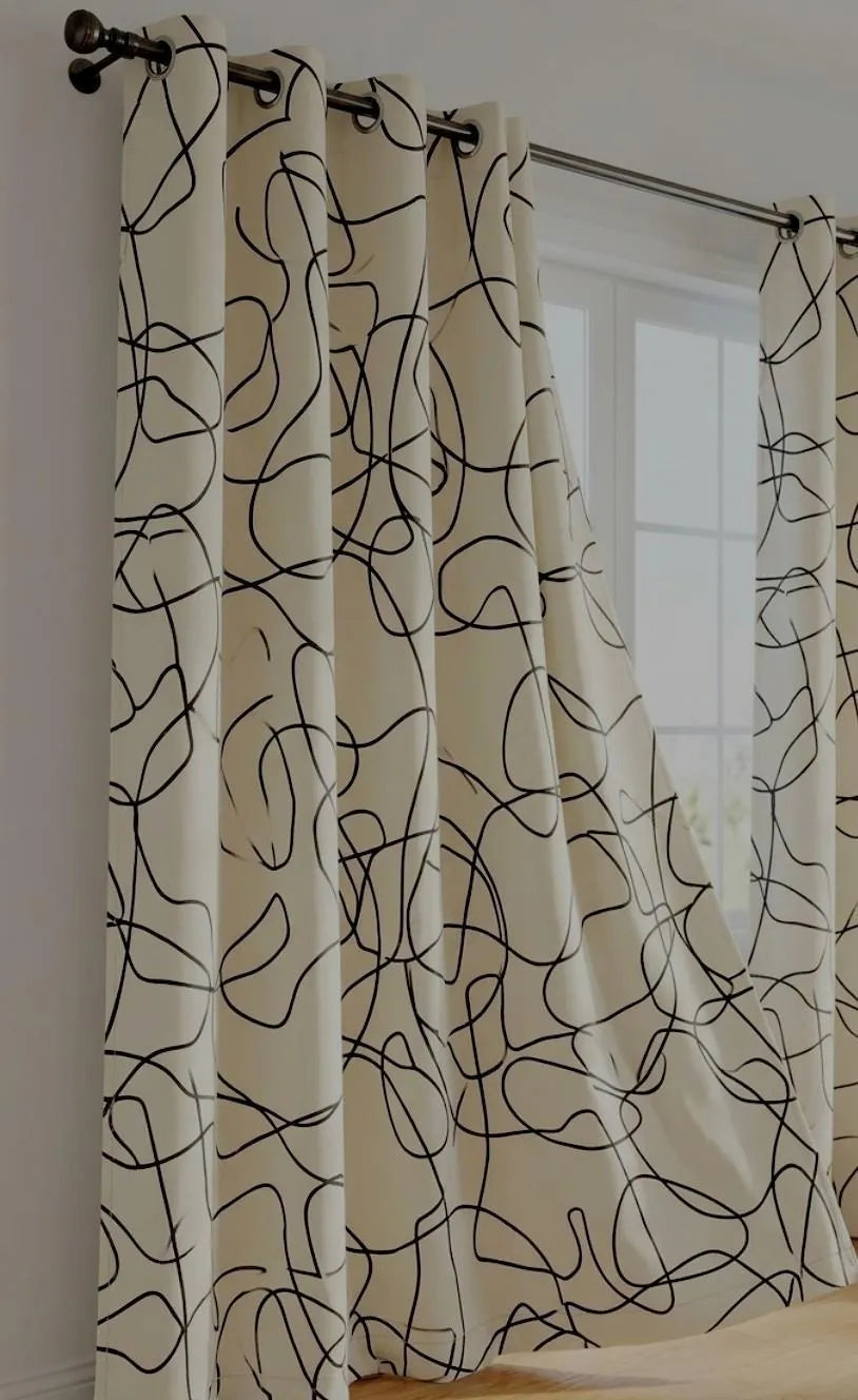 Multicolor Printed Cotton Curtains for Home 1 Pcs 90"x52"