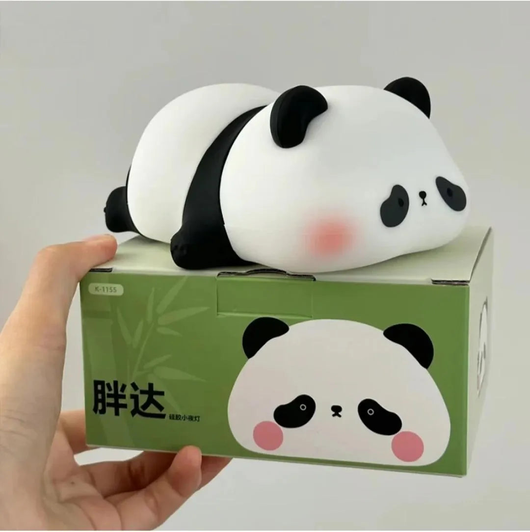 Silicone Panda Night Lamp USB Rechargeable Off-White Glow