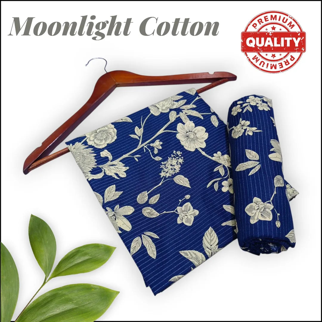 Blue Printed 2-Piece Polo Cotton Pajama Set
