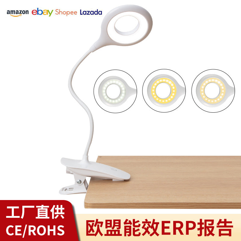 Clip-on Desk Lamp Rechargeable Adjustable Brightness