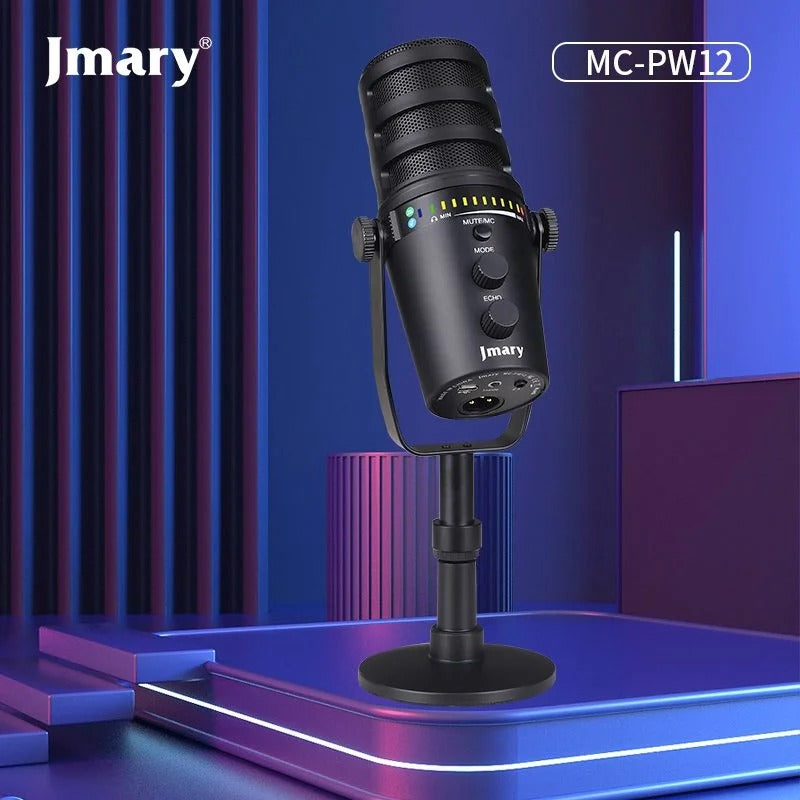 Jmary MC-PW12 XLR & USB Interface 360° Rotating Desktop Microphone