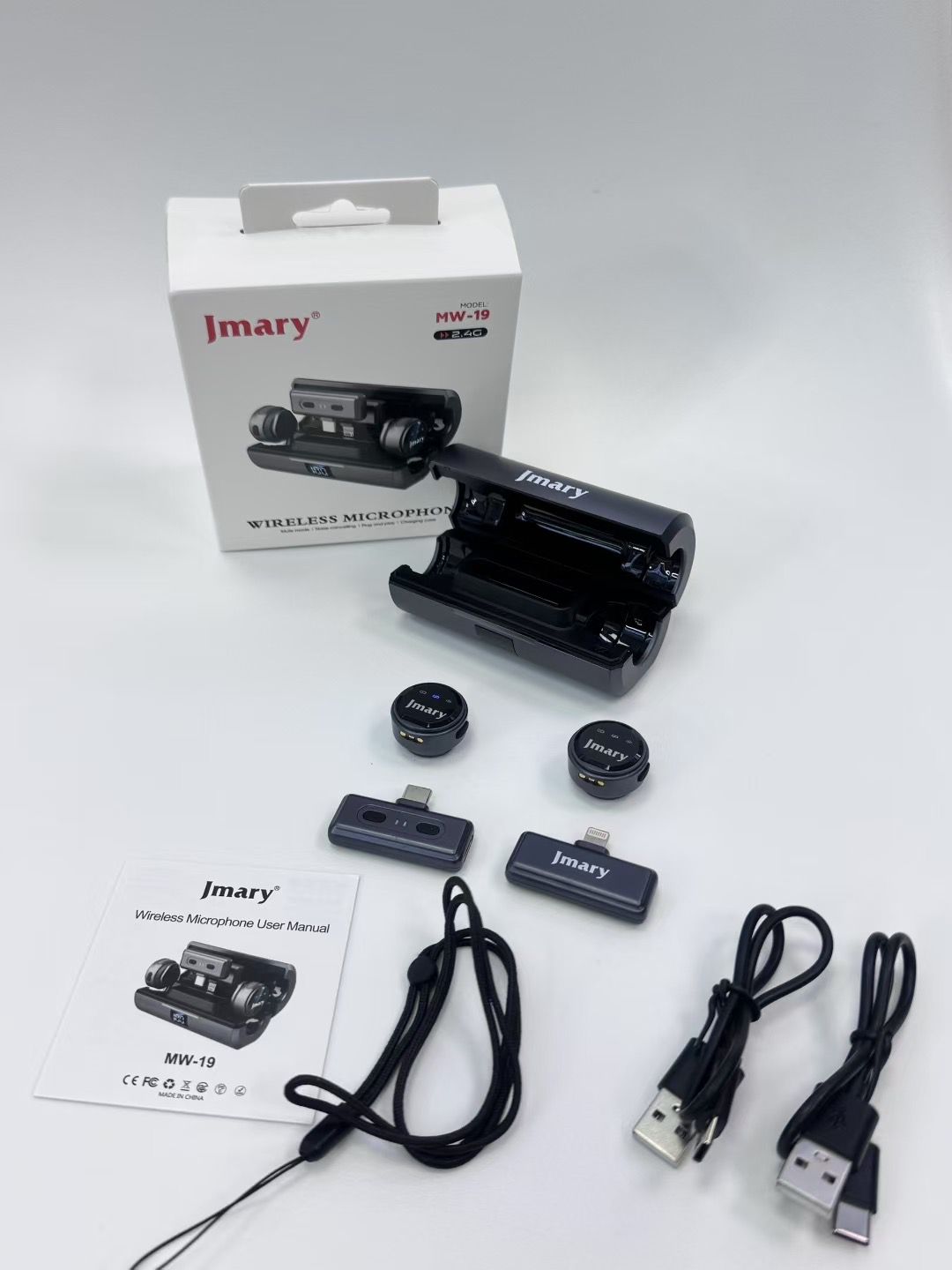 Jmary MW-19 Dual Wireless Microphone for Mobile (Type C and Iphone) with 2 Years Extended Warranty