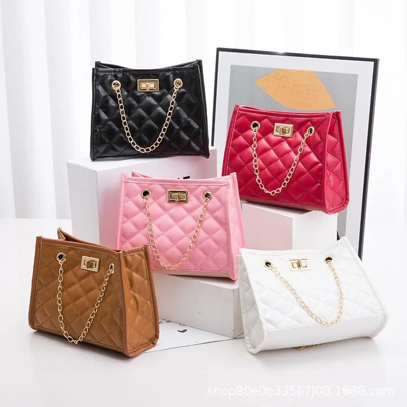 Light Brown Quilted Crossbody Bag for girls